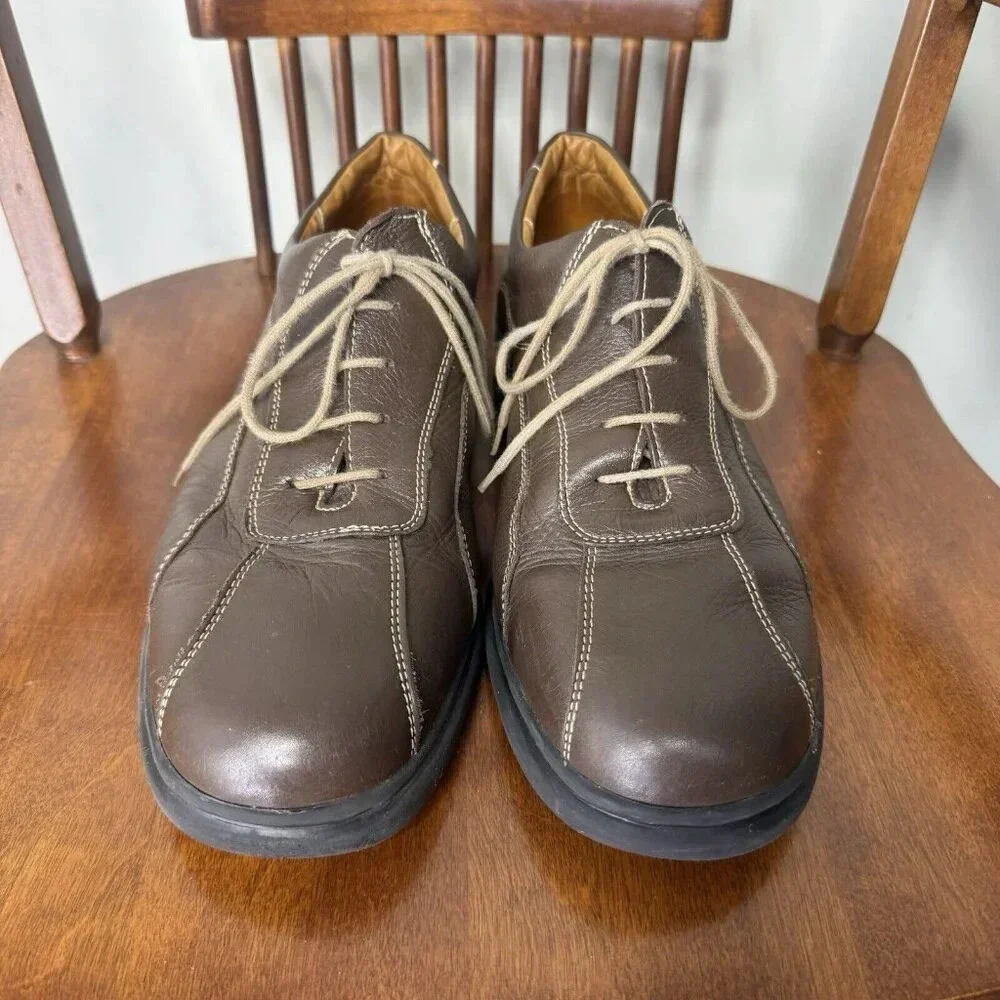 Sandro Men’s Size 10.5 D Lace Up Brown Shoes Leather Office Comfort Air Walk